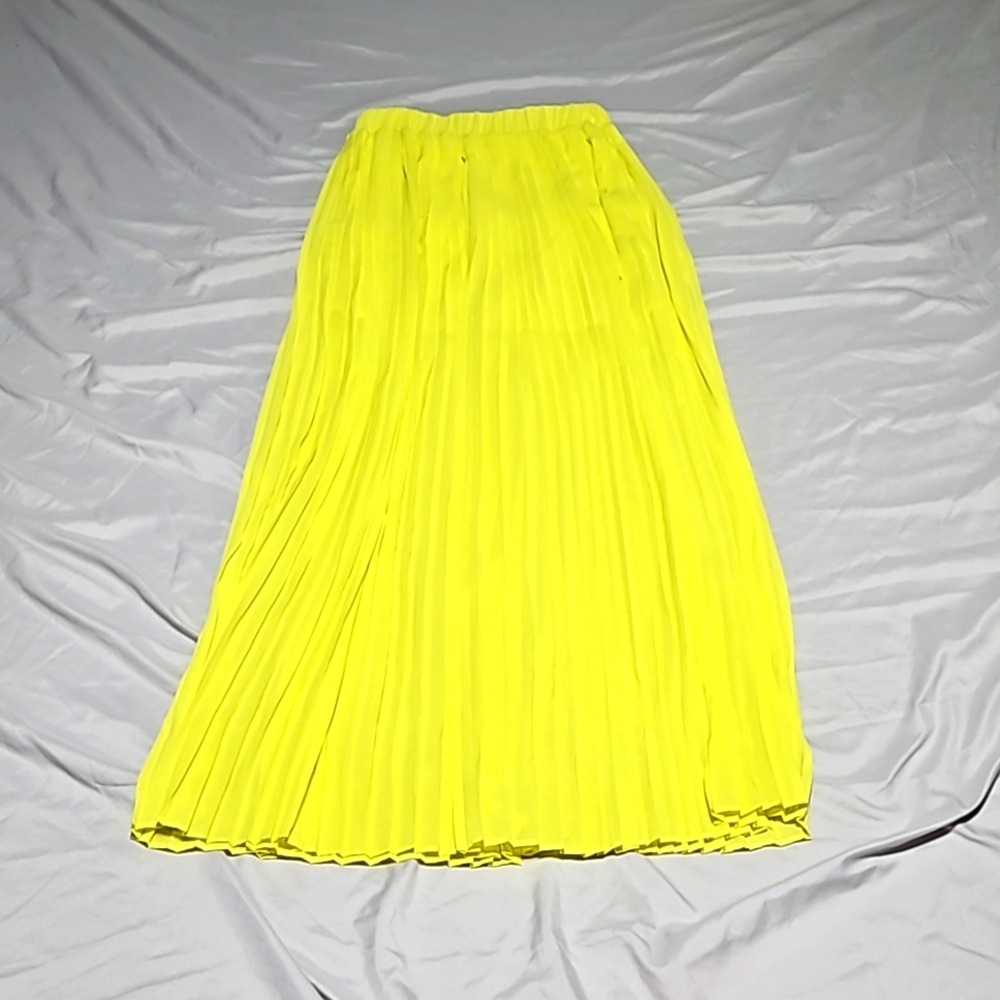 Yellow half sheer skirt